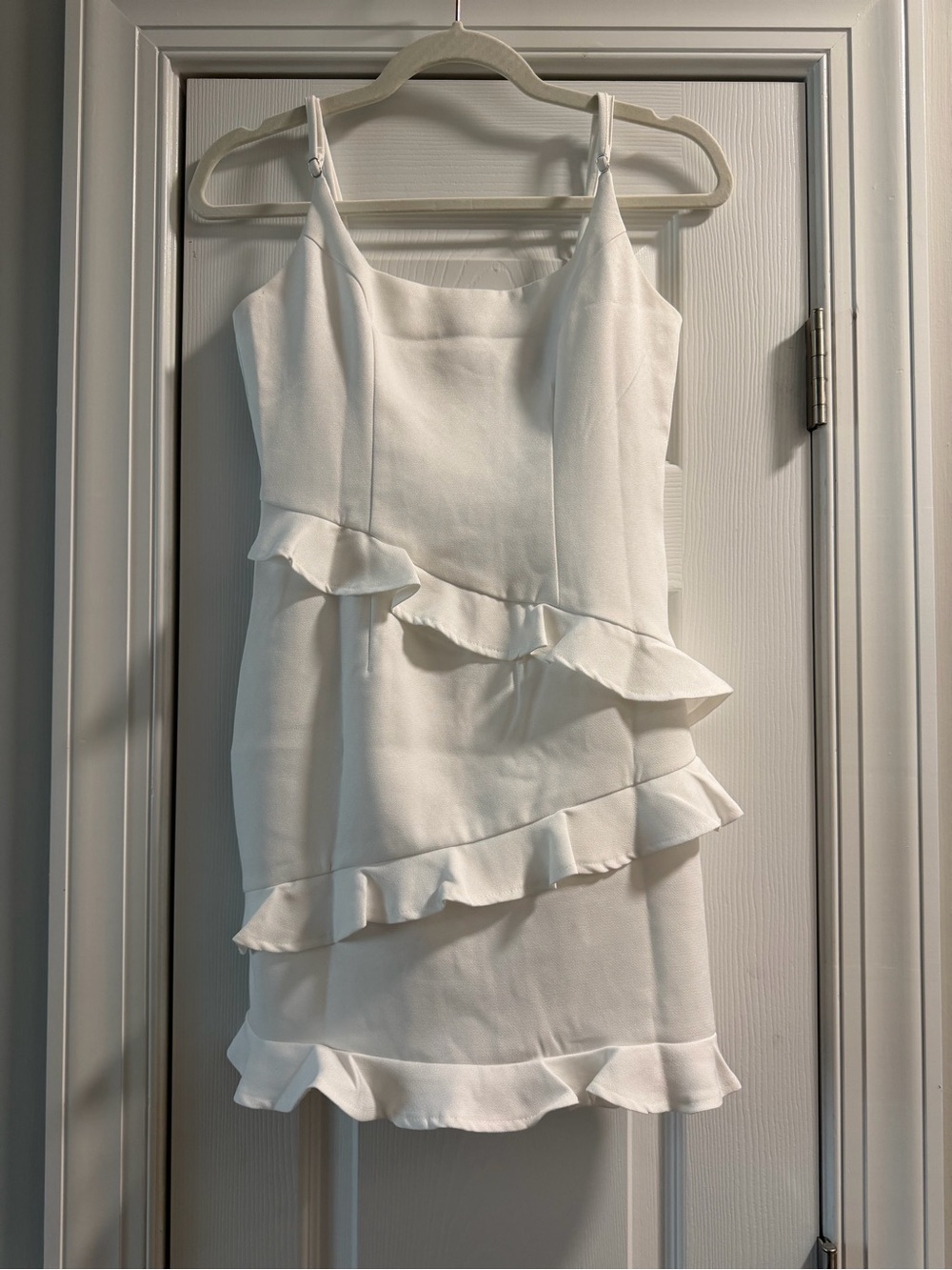 Hello Molly White Ruffle Mini Dress